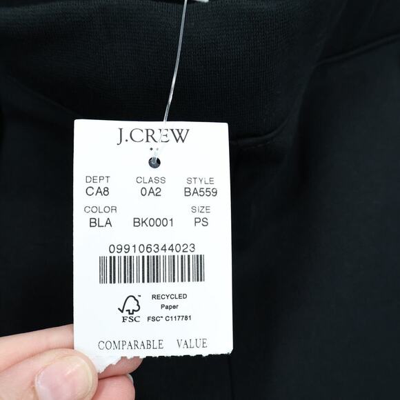J.Crew Women's Pintuck Slim Fit Black Sweatpant Size Small Petite NWT - Picture 5 of 8